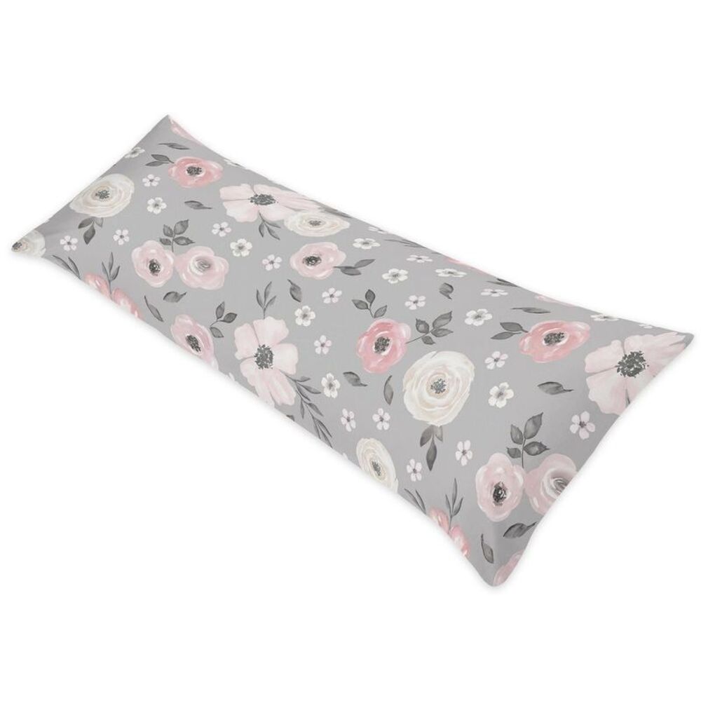 Sweet Jojo Designs Girl Body Pillow Cover (Pillow  Grey and Pink